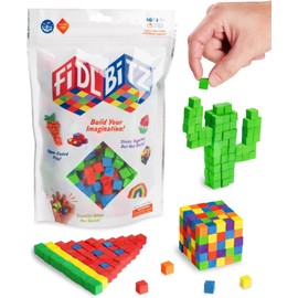 Unleash Creativity with FidlBitz Foam Building Blocks | Bag of Bitz with 3 Colours | Interact, Create and Build in 2D and 3D | Fidget and Sensory Fun for Kids | Open-Ended Play | 30g Block Set