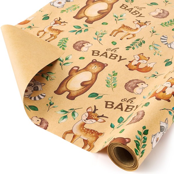WERNNSAI WERNNSAI Baby Shower Kraft Wrapping Paper Roll - 1
