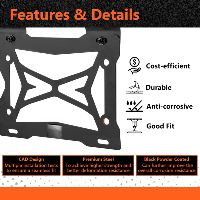 BARQUPO UTV Led Lighted License Plate Frames Mount Holder Compatible