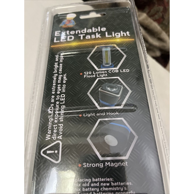 Promier Extendable LED Task Light 120 Lumen COB LED Blue