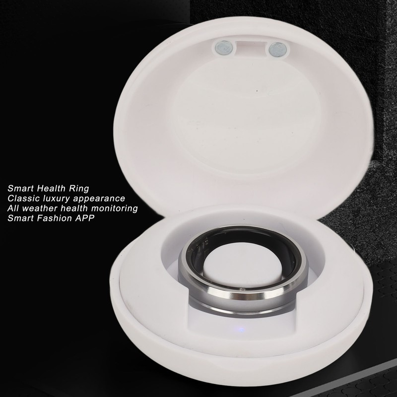 Smart Ring Silver IP68 Waterproof Pedometer Sleep Fitness Monitoring Remote