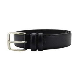 Conte Massimo Men's Genuine Leather Belt with Stitching, black