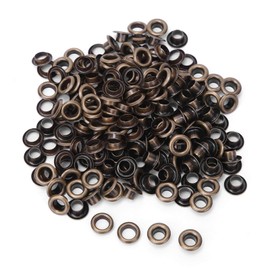 Grommets Eyelets, 100 Set Double Side 4mm Eyelet Brass Eyelet Grommet Kit Metal Antique Style Eyelet Clothing Bag Accessory with 100Pcs Gasket(Bronze)