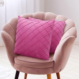 Betadistor Cushion Covers Pack of 2 Throw Pillow Covers Cases for Couch Sofa Home Decoration Little Floret 45cm x 45cm Throw Pillow Case, Rose Red, 522-0479