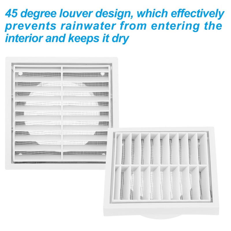 PATIKIL 4" Wall Vent, ABS Gable Vent Grille Louvered Square