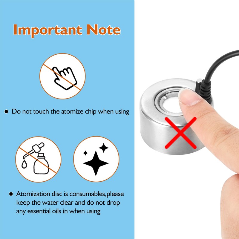 AGPTEK Aluminum Mini Mist Maker Fogger Water Fountain Pond Fog