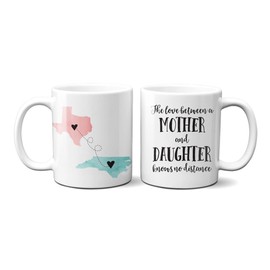 Two State Mother Daughter Mug | Gift Wrap Included | Gift For Mom | Gift For Her | Mother Present | Mothers Day Gift | Long Distance Map Gift | Unique Mom Gift | Gift for Daughter