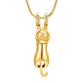 Cremation Urn Necklace for Ashes for Pet, Stainless Steel Memorial Pendant Ashes Holder Keepsakes Jewelry for Ashes for Cat