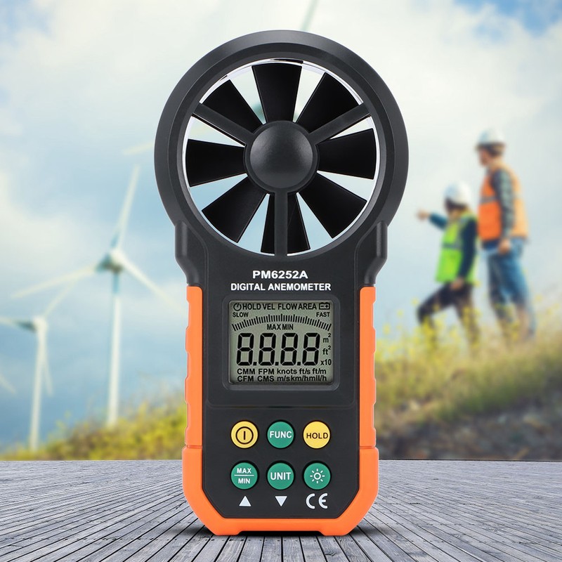 PM6252A Hand Held Digital Anemometer Wind Speed Meter Gauge Wind
