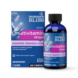 Mommy's Bliss Multivitamínico + Hierro Bebé. Ingredientes Naturales y Orgánicos. Contiene Vitaminas Esenciales A, B, C, D y E. 30 ml. Contribuye el De