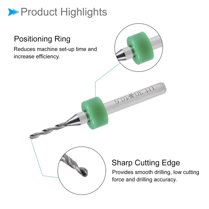 CoCud Micro PCB Drill Bit 1/8 Inch Shank 1.3 mm