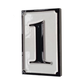 Hand Painted Black Italian Ceramic House Numbers Simple Design Tile Size 11 x 7 cm
