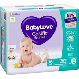 BabyLove Cosifit Nappies Infant (3-8kg) X 76 (Limit 2 per order)