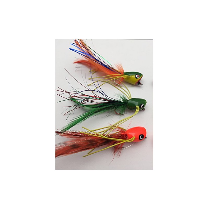 Fly Fishing "JAZZY POPPERS" Selection, set of 6 Flies size