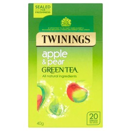 Twinings Apple & Pear Green Tea 20 Single Tea Bags, 40g