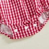 Lenjindjer Infant Baby Girl 4th Of July Outfit Plaid Smocked