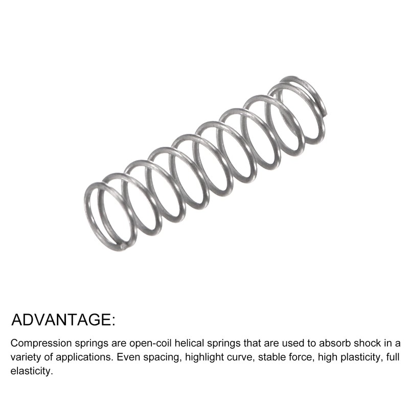 METALLIXITY Compression Spring 0.3x3mm OD 10mm Free Height 10pcs 304