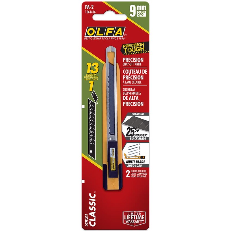 OLFA 9mm Precision Utility Knife (PA-2) - Multi-Purpose Retractable Precision
