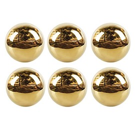 6PCS X 2 INCH Stainless Steel Gazing Ball, Mirrors Polished Globe Hollow Garden Sphere,Floating Pond Seamless Ball Reflective Garden/Yard or Patio Table Ornament（Gold）
