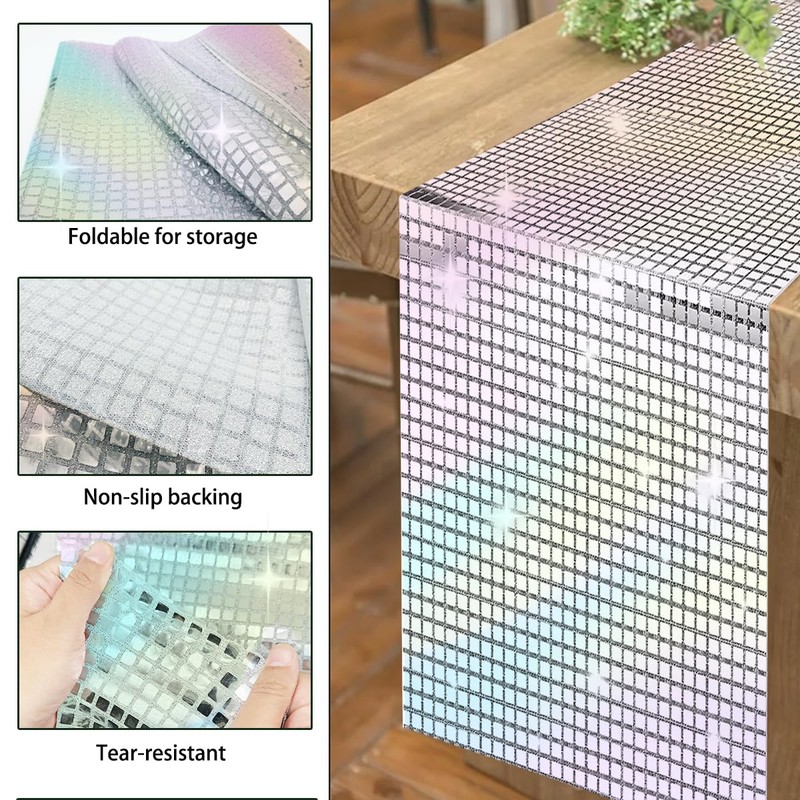 WWYSSZ Disco Decorative Table Runner, 30 x 275 cm Disco