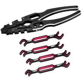 RCENJOY Multifunction RC Shock Absorber Plier with 4PCS Wrench 3.0/3.2/3.5/3.7/4.0/5.0/5.5/6.0mm Turnbuckle Nut Ball Joint Remover for RC Car Boat Model Repair Tool Kit