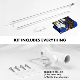 UD_G128 - 6 Feet Tangle Free Spinning Flagpole (Silver) Utah Double Sided Brass Grommets Embroidered 3x5 ft (Flag Included) Alum