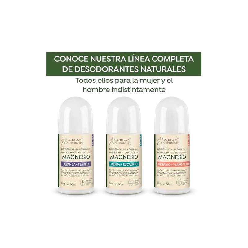 DESODORANTE NATURAL DE MAGNESIO CON ACEITES ESENCIALES PUROS DE MENTA