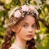 Woeoe Flower Girl Headband Crystal Princess Headpiece Beaded Rhinestone Girl