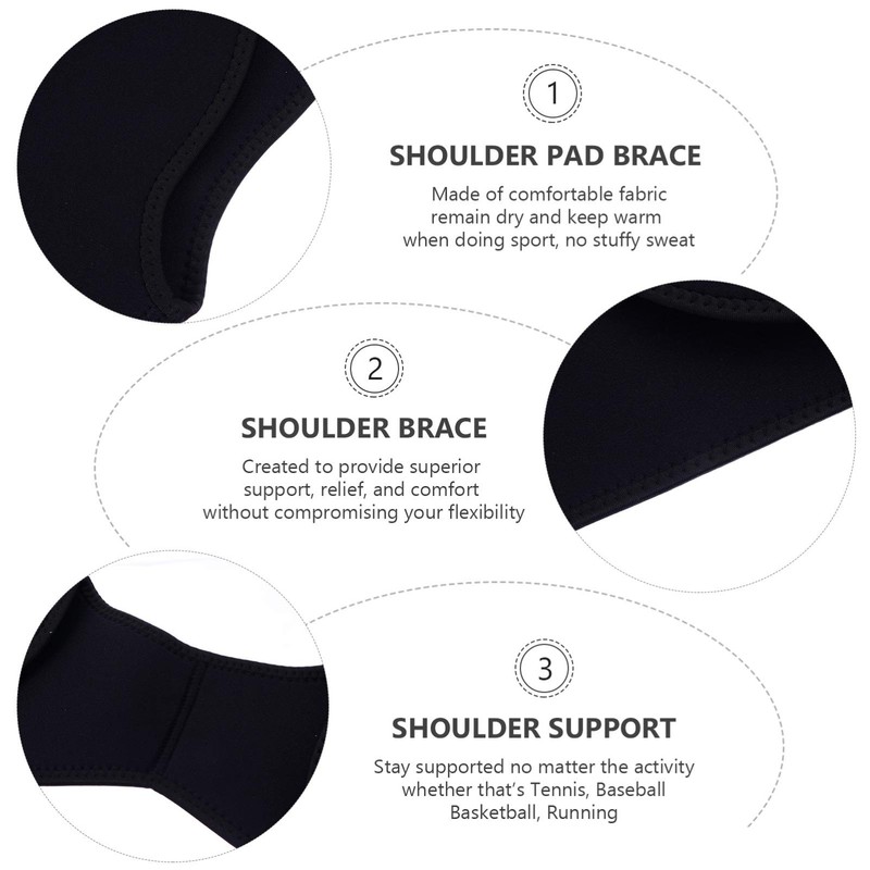 EXCEART Double Shoulder Brace Stability Compression Sleeve Back Shoulder Support