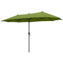 Sophia & William 13ft Large Patio Umbrella with Crank Lift, Outdoor Double-sided Market Umbrella for Balcony, Deck, Pool, Lime Green