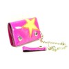 Star Patch Tri-fold Bikers Wallet with 16" Chain Black (Pink)