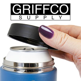 Griffco Supply Insulated Stainless Steel 12 oz Double Wall Can or Bottle Cooler - Keeps Beverage Cold for Hours - also fits bottles and 16 oz cans (Royal Blue)
