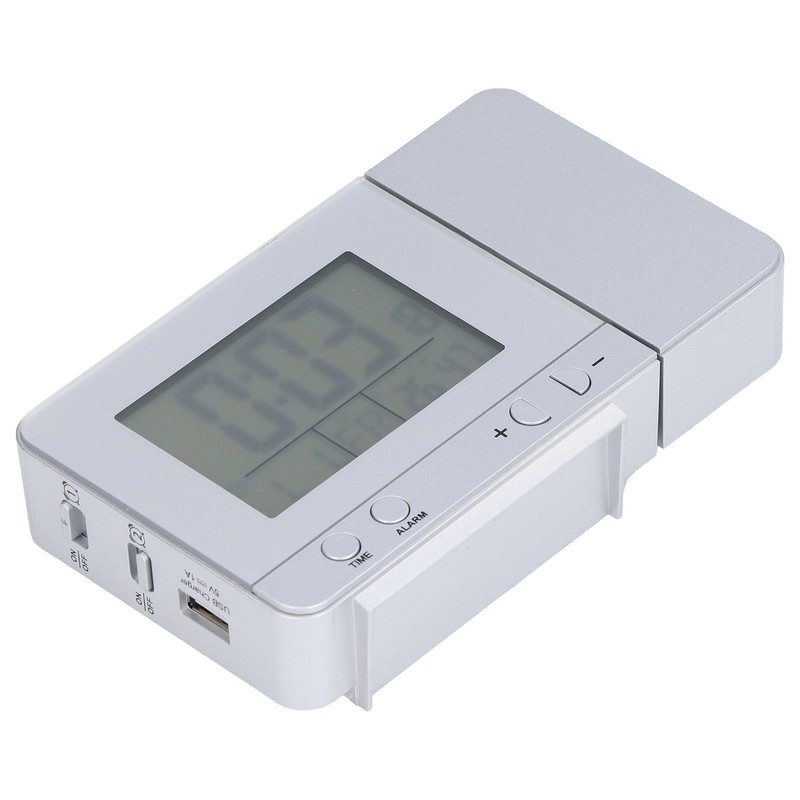 Projection Alarm Clock Backlit LED USB Charging Multifunctional Clock with