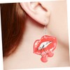 FOMIYES 1 Pair Acrylic Lip Dangle Earrings for Women Fun