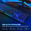 Risophy Mechanical Keyboard Black Blue Switches Rainbow Backlit 104 Keys
