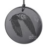 Shungite crystal Amulet of Knowledge, "OWL" real black shungite pendant,
