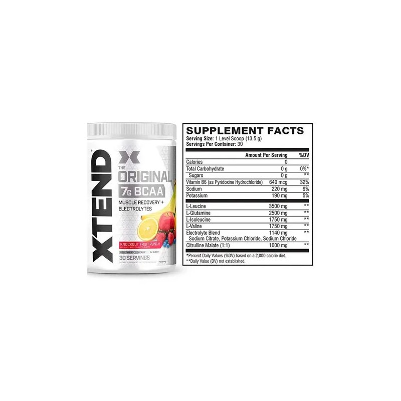 BCAA Xtend Suplemento Deportivo Recuperación Muscular 420g 30 Porciones