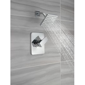 Delta Modern 14 Series Shower Faucet Set, Chrome Shower Head and Handle Set, Valve Trim Kit, Chrome T14267-PP (Valve Not Included)