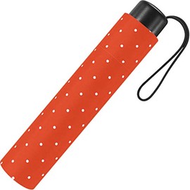 Super Mini Flash Manual Women's Pocket Umbrella Dots Orange, orange