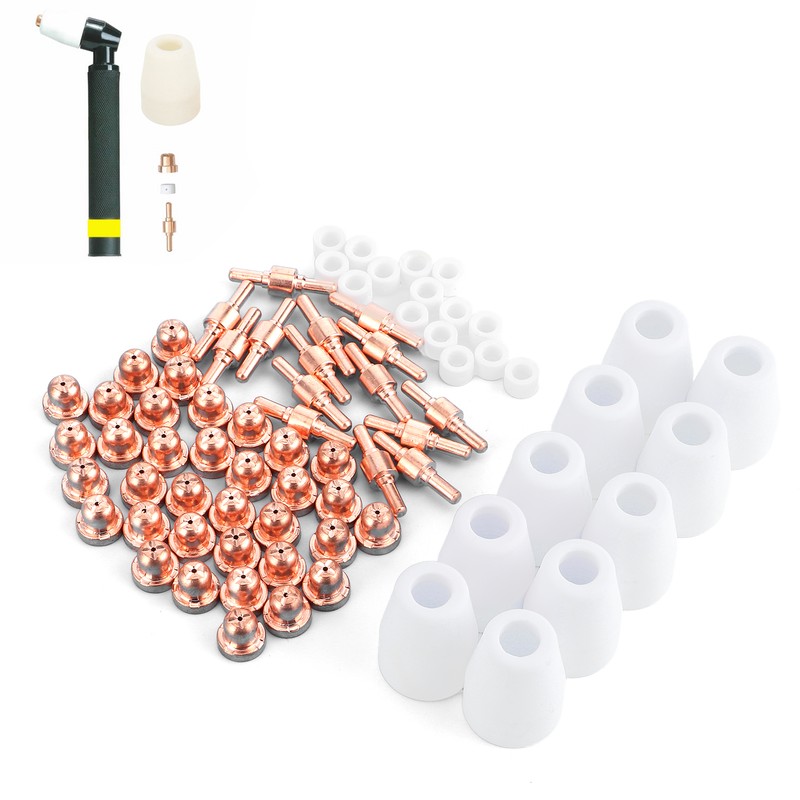 75Pcs Welding Nozzle Ceramic Contact Tip for LG‑40/PT‑31/CUT40/CUT50 Plasma Cutting