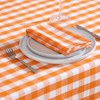 HOMESCAPES Set of 4 Orange Gingham Napkins Block Check Pattern