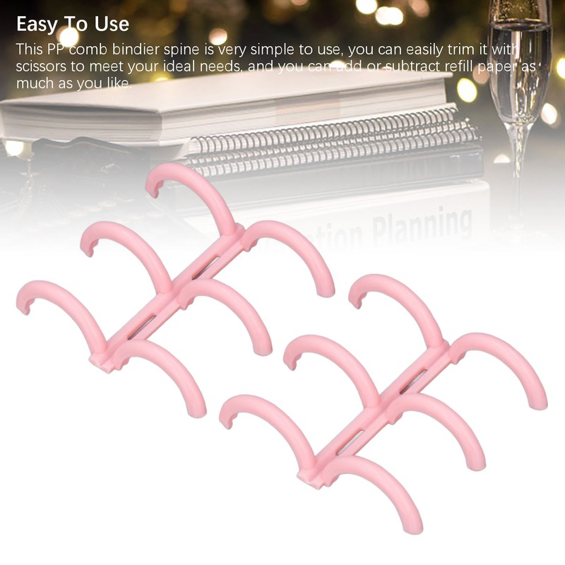 50PCS Comb Binding Spine 16mmx3 Rings PP Multifunctional Book Binder