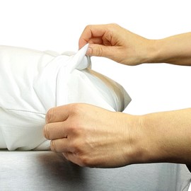 Interfit Knitted Fitted Stretch Pillowcases (Pair) Housewife Style Fold Over End | 48cm x 72cm