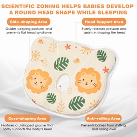 Eureka Baby Memory Foam Pillow, Skin-Friendly & Breathable, Soft & Cosy, Easy Clean & Machine Washerable, Ideal for Perfect Head Shape, Infants Nursing Pillow for Boys & Girls (Pink)