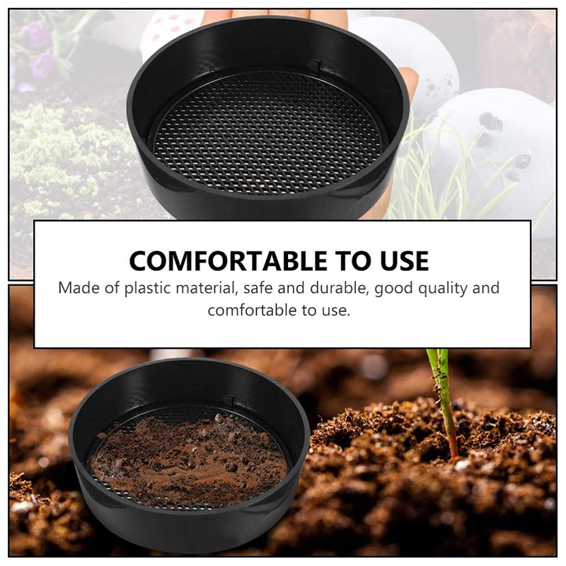 Angoily Plastic Sifting Pan, Soil Sieve Set, Round Mesh Garden