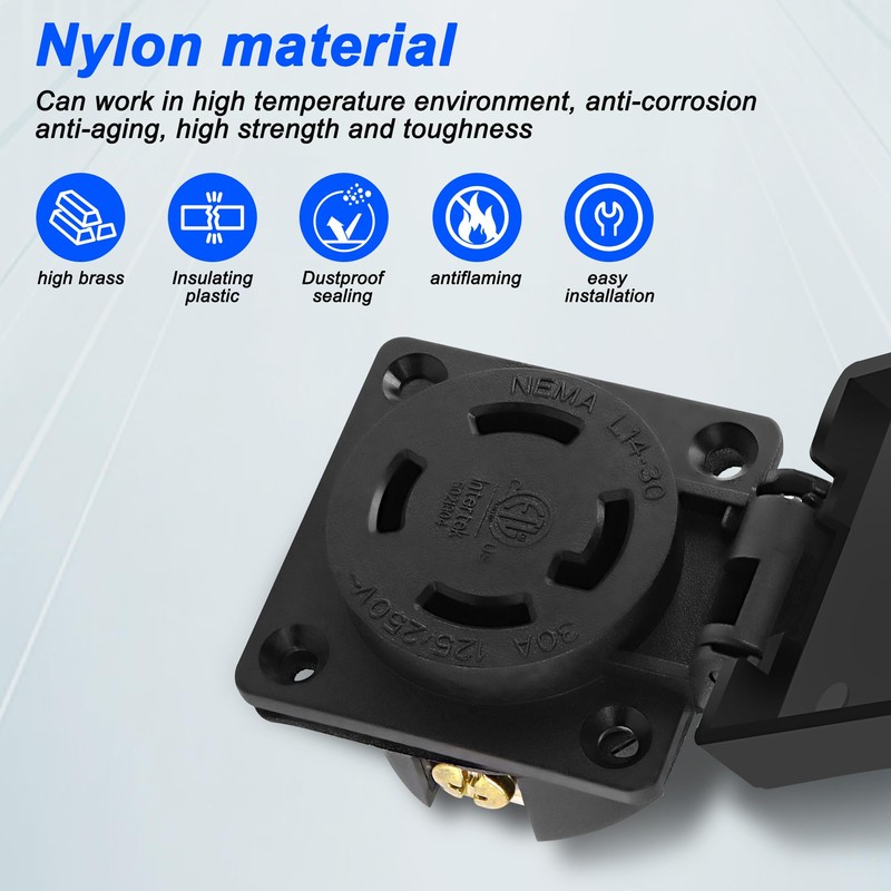 XMSJSIY NEMA L14-30R Outlet 30Amp Locking Receptacle for Generator 125/250V