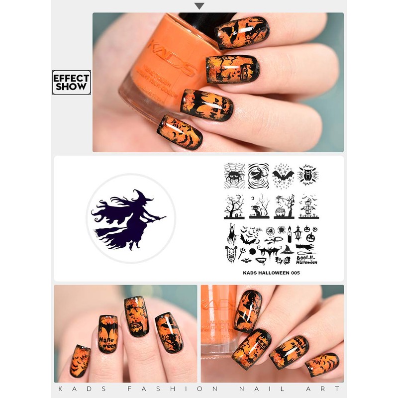 KADS Halloween Nail Plates Nail Stamp Stencils Nail Art Stamping