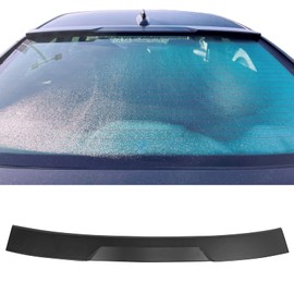 IKON MOTORSPRTS, Roof Spoiler Compatible with 2018-2022 Honda Accord Sedan 4-Door 4DR, Unpainted Black V Style ABS Plastic Rear Top Window Visor Spoiler Wing Trim Lip, 2019 2020 2021