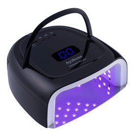 Ayshone Rechargeable LED Gel Nail Lamp, 60W Cordless UV Led Nail Light with Lifting Handle Touch Sensor LCD Screen (Black)