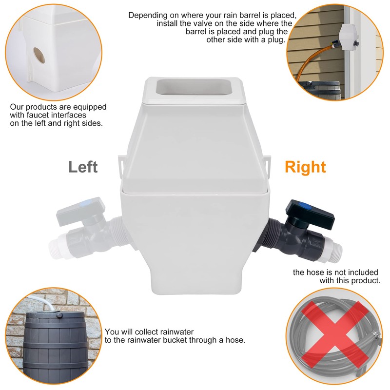 Rain Barrel Diverter, RainWater Collection System Fits for 2x3 or